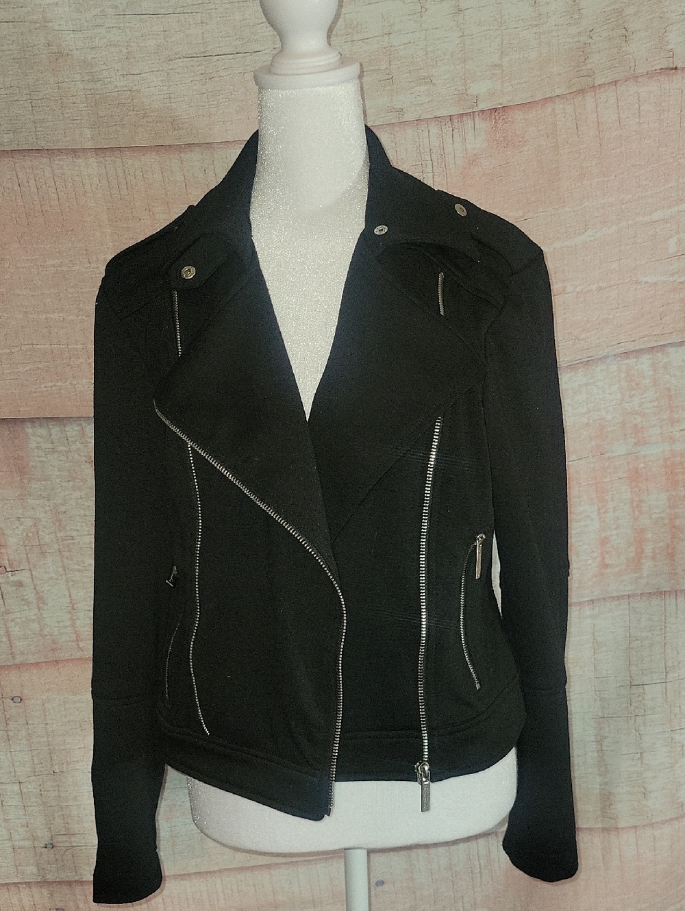 Kenneth Cole Black Moto Jacket
